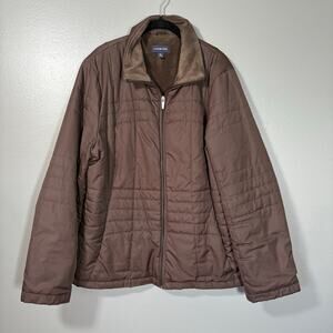 Lands' End Brown Fleece Lined Quilted Puffer Jacket - 18/20 - Women's Plus Size